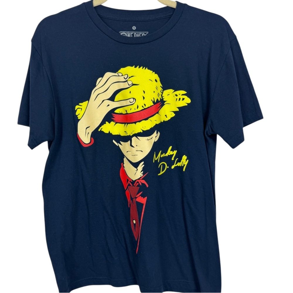 One Piece Monkey D Luffy Navy Graphic Tee T-Shirt SZ S